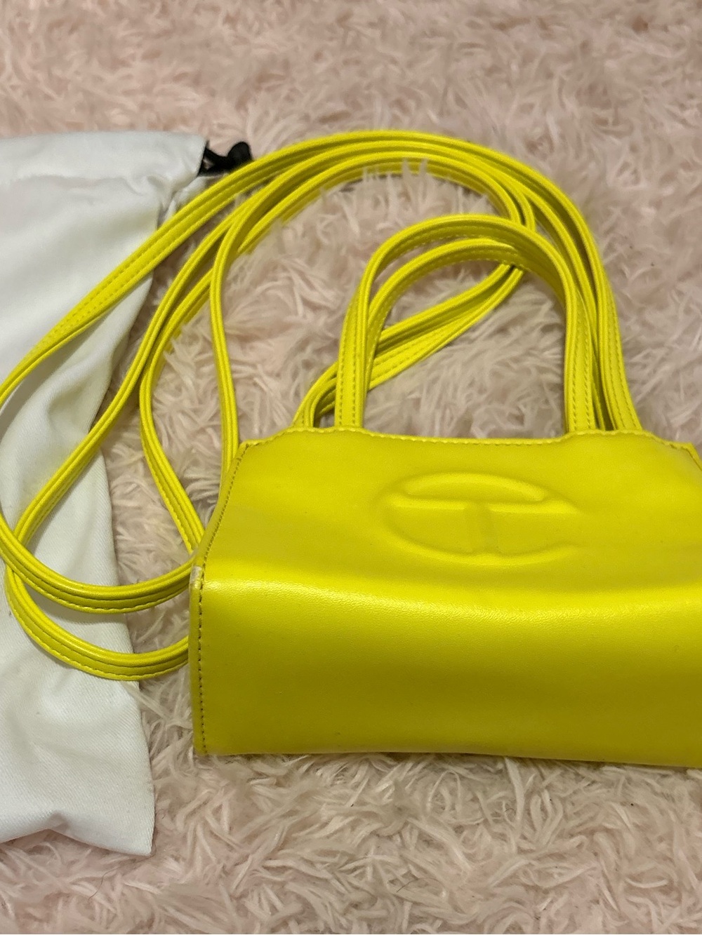 Bright Yellow Mini Shoulder Crossbody Bag โ Includes Dust Bag - Picture 3 of 7